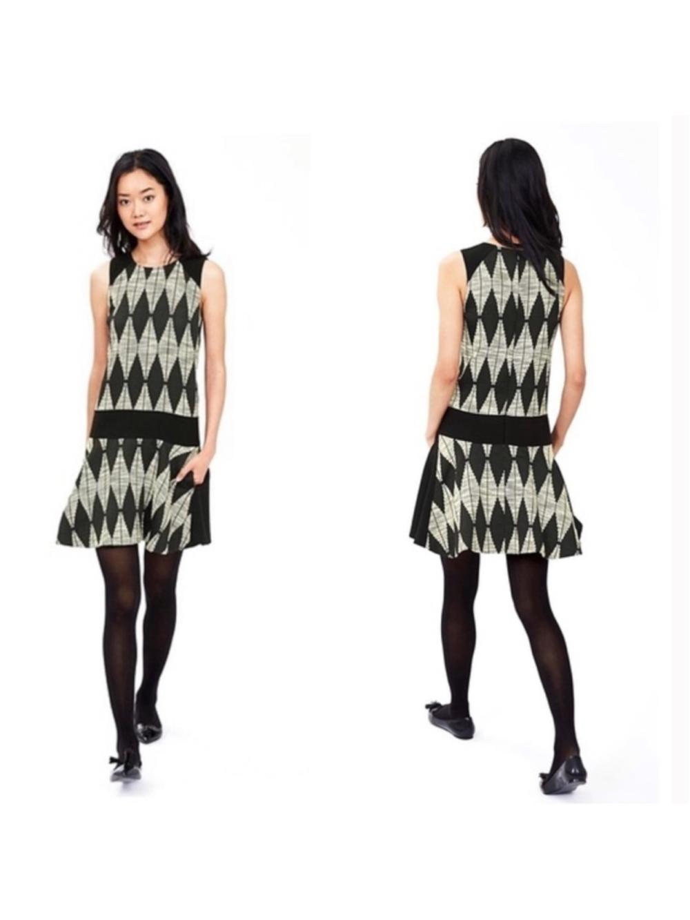 Banana Republic NWT jacquard Diamond Drop Waist dress